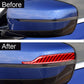 Rearview mirror cover sticker strip, red carbon fiber pattern, on car mirror