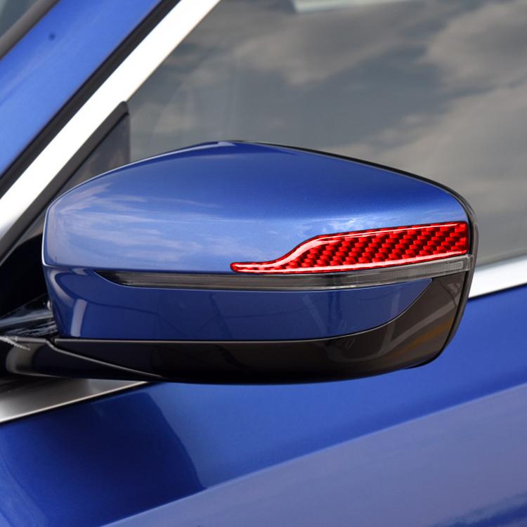 Rearview mirror sticker strip, red carbon fiber texture on car side mirror