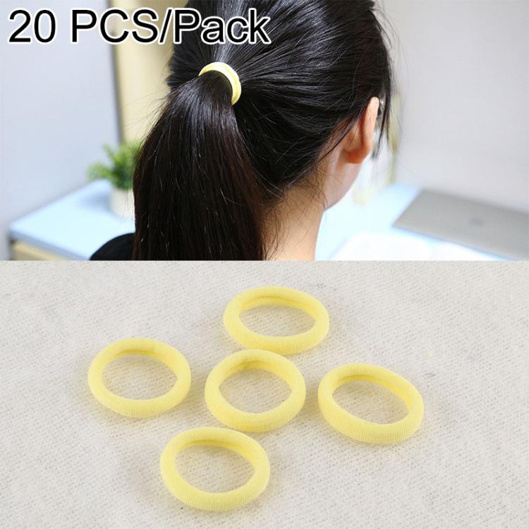 Girls hair rubber bands, pale yellow elastic rings