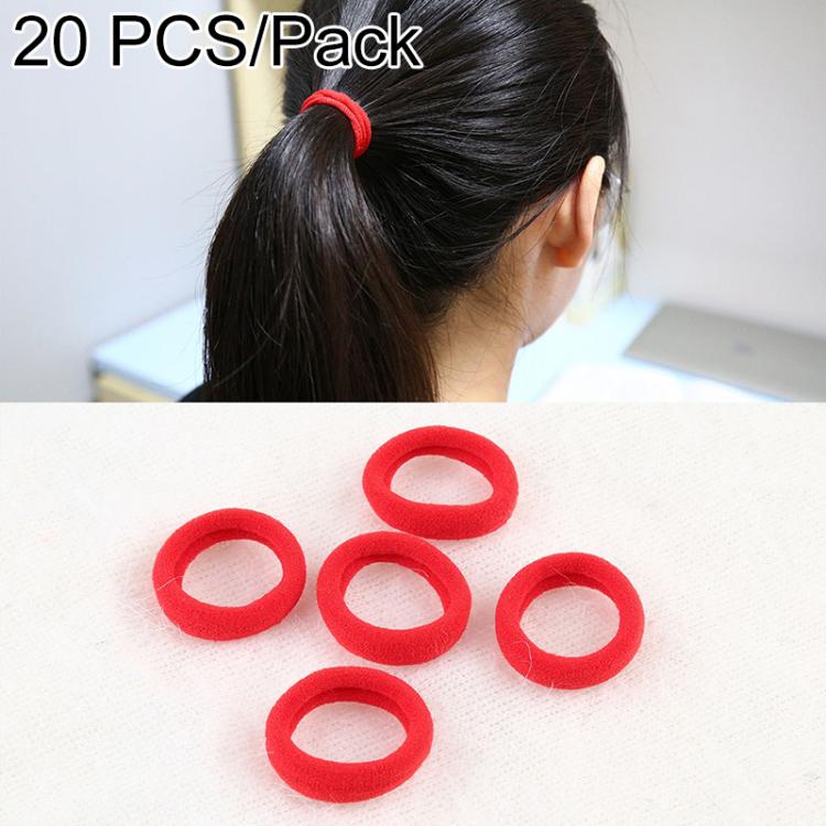 Girls hair rubber bands, red elastic rings for ponytails