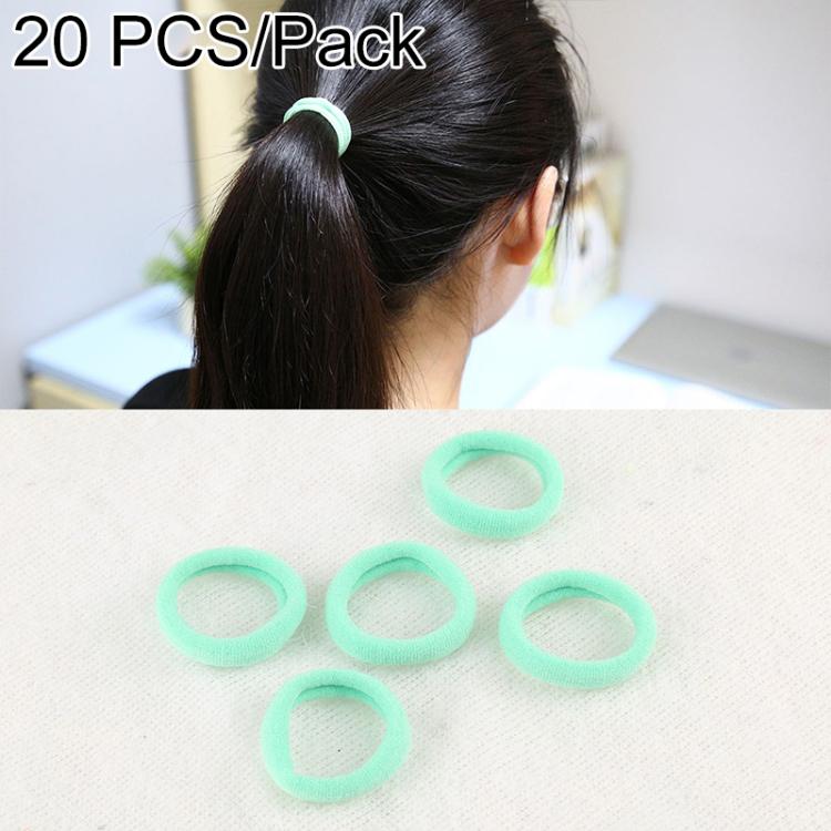 Kids elastic hair bands, mint green rubber rings for ponytails and braids