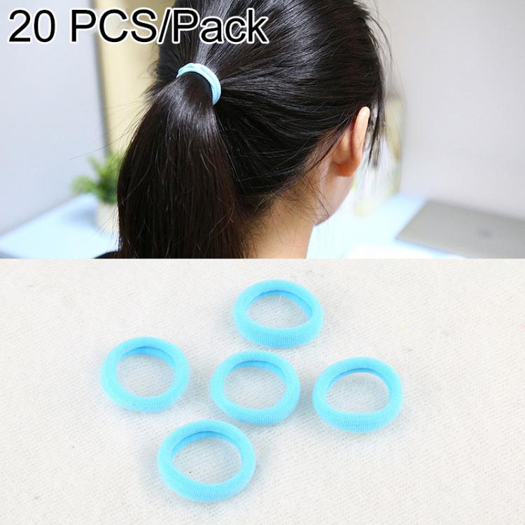 Kids elastic hair bands, light blue rubber rings for ponytails and braids