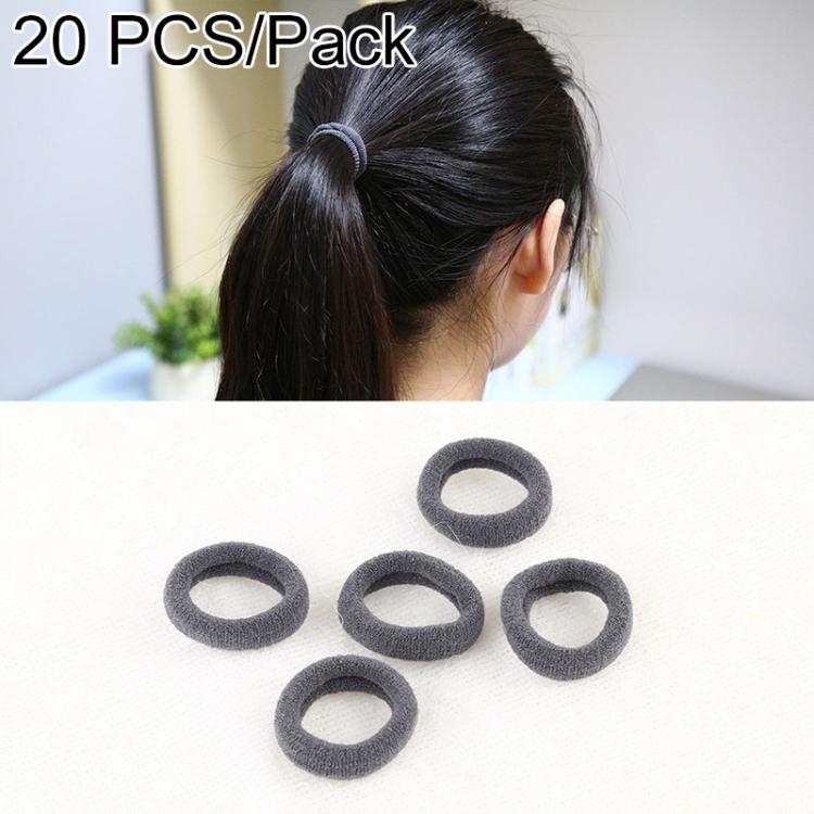Kids elastic hair bands, gray rubber rings for ponytails and braids
