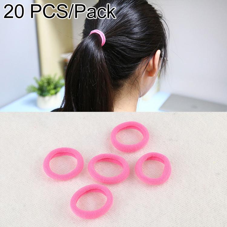 Girls ponytail rubber bands set, pink elastic loops for hair ties