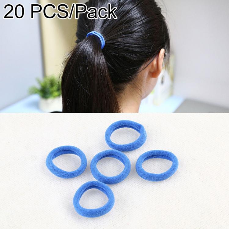 Girls ponytail rubber bands set, blue elastic loops for hair ties