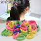 Girls ponytail rubber bands set, multicolor bright elastic loops for hair ties