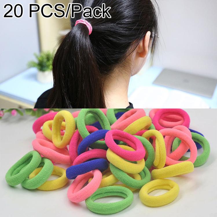 Girls ponytail rubber bands set, multicolor bright elastic loops for hair ties