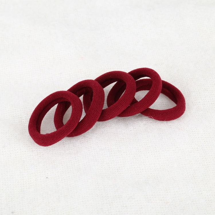 Girls hair rubber bands, burgundy elastic rings bundle