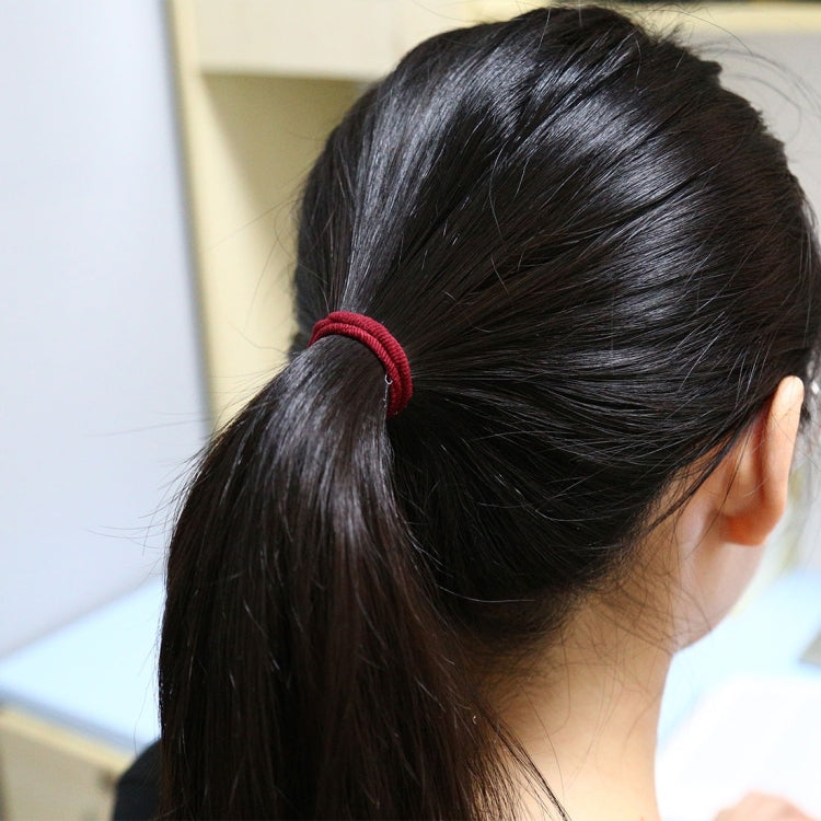 Girls hair rubber bands, burgundy elastic ring ponytail holder