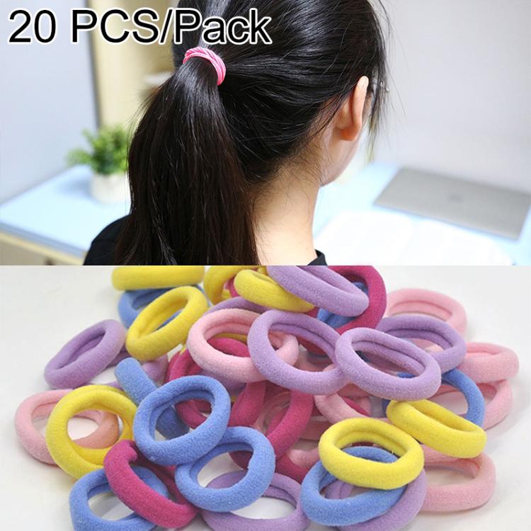 Girls ponytail rubber bands set, pastel multicolor elastic loops for hair ties