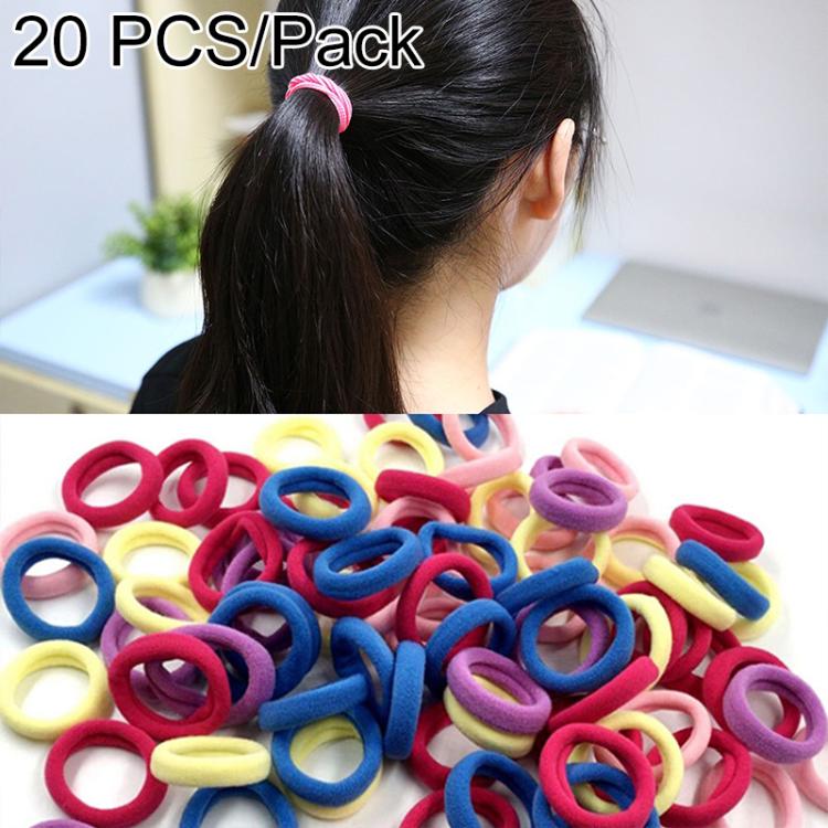 Girls ponytail rubber bands set, mixed bright colors elastic loops for hair ties