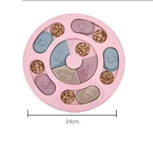 Pet Toy Dog Food Turntable Eating Puzzle Anti-Smashing Dog Bowl Supplies, Round Style, Hexagon Style, Footprint Style