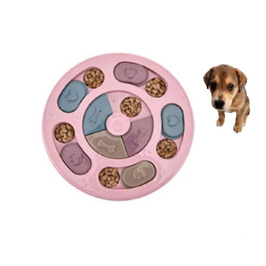 Pet Toy Dog Food Turntable Eating Puzzle Anti-Smashing Dog Bowl Supplies, Round Style, Hexagon Style, Footprint Style
