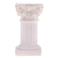 Cream Roman column pillar with carved scroll capital and vertical fluted shaft