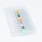 Mini PCB drill bit set in clear plastic organizer case, drill bits visible