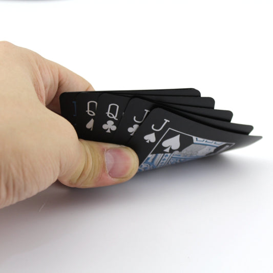 2 PCS Plastic PVC Poker Cards Waterproof Black Playing Cards Creative Gift Durable Poker, TBD0481158, TBD0481158R