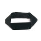 Black velvet wig headband with center opening and braided inner edge