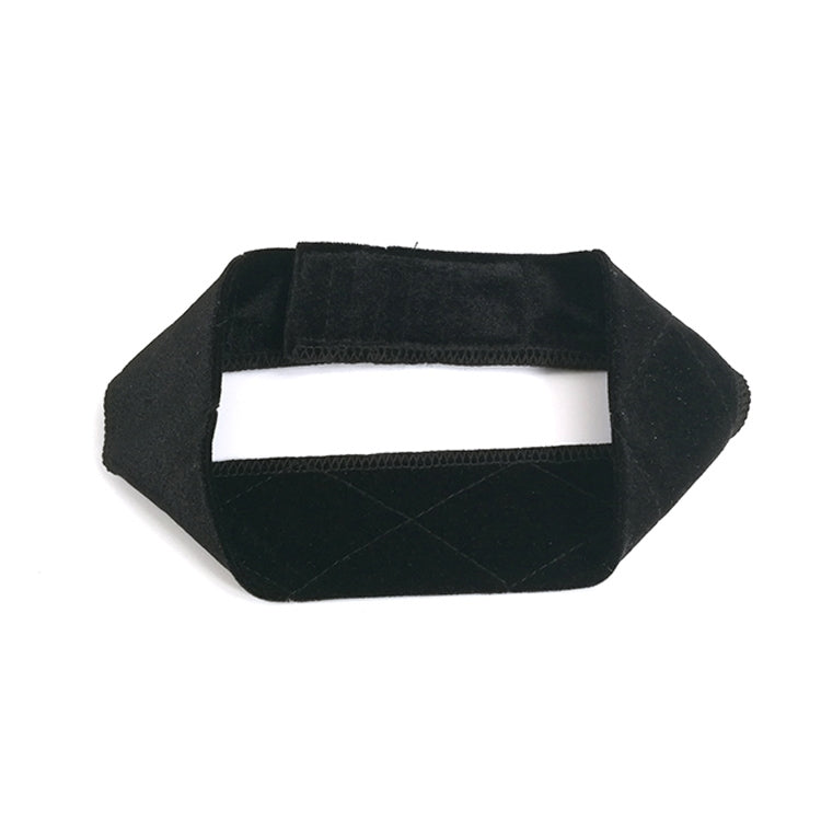 Black velvet wig headband with center opening and braided inner edge