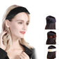 Black velvet wig fixed headband with attached hair panels