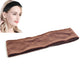 Brown velvet wig fixed headband with braided edge and textured finish