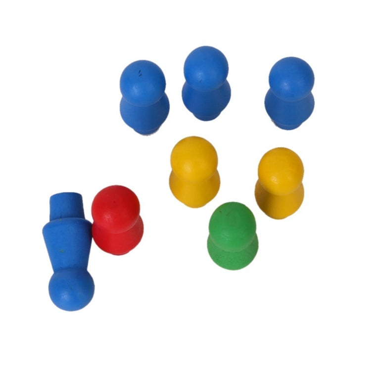 Assorted colorful plastic checker pegs for hexagon wooden checkers game