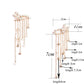 Star tassel drop earrings diagram with lengths 2–7 cm measurements