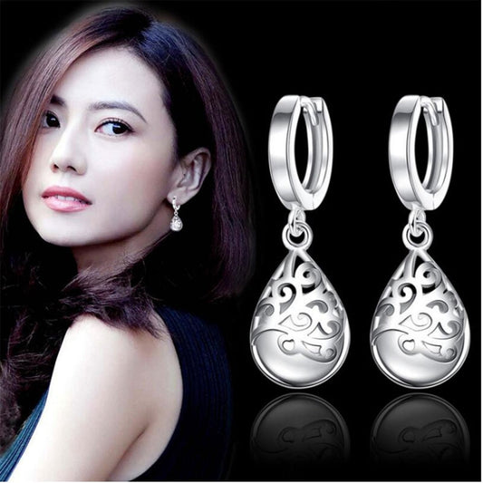 925 Sterling Silver Moonlight Opal Tears Totem Drop Earrings, white, pink