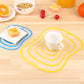 Flexible PP cutting board set, 6 pieces, yellow concentric cutting guide