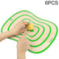 Set of 6 flexible transparent PP chopping boards with green wavy cutting grooves