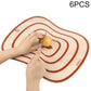 Set of 6 flexible transparent PP chopping boards with brown wavy cutting grooves