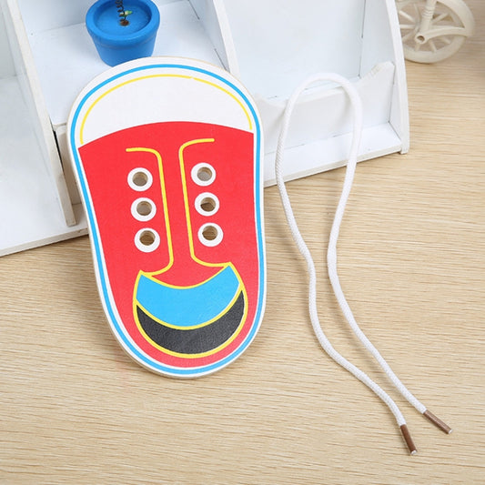Kids Educational Tool Children Wooden Toys Toddler Lacing Shoes Early Education Teaching Aids, Random Color Delivery, Lacing Shoes Early(Random Color Delivery)