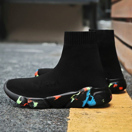 Knit Upper Breathable Sport Sock Boots Chunky Sneakers High Top Running Shoes for Men /  Women, 35, 36, 37, 38, 39, 40, 41, 42, 43, 44, 45, 46, 47
