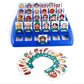 Blue plastic guess board with portrait tiles and matching character card pieces