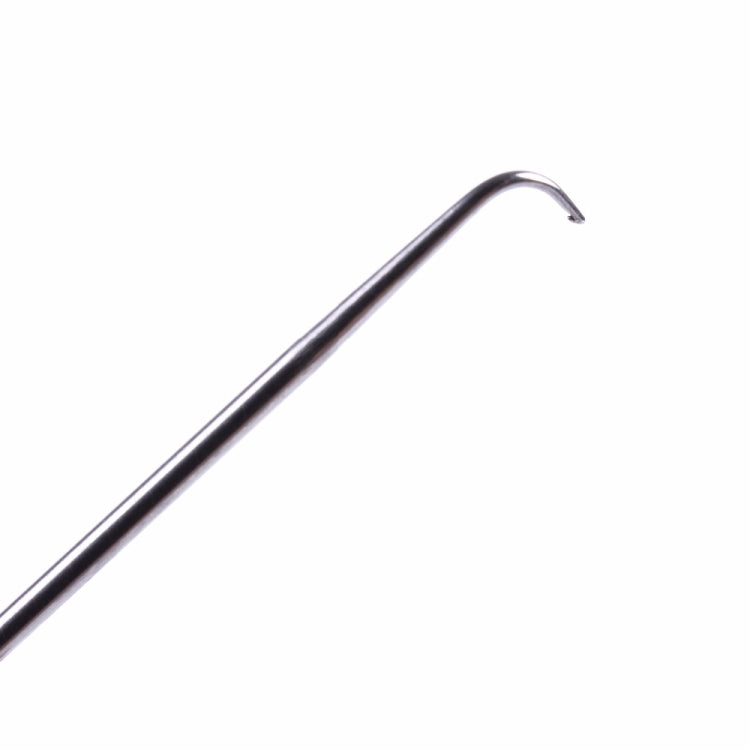 Curved metal latch hook for crocheting hair extensions and wig replacement