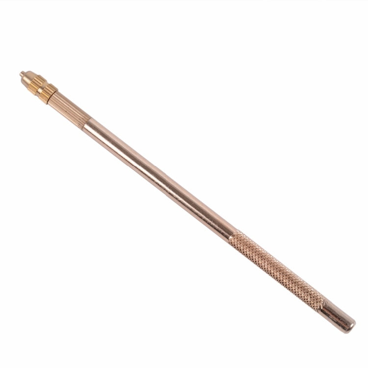 Metal crochet hook with gold head and textured grip for wig hair weaving