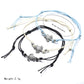 Wax string anklets with sea turtle charms in black and light blue, adjustable cords