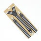 Black and white striped bib pants anti-drop clip set with Y-shaped shoulder strap