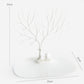 White antler jewelry organizer size view, with height and footprint dimensions shown