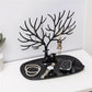 Black antler jewelry organizer set with hanging hooks and tray for bracelets and rings