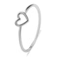 Silver-tone heart-shaped ring with slim band