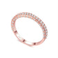 Rose gold double-row cubic zirconia ring
