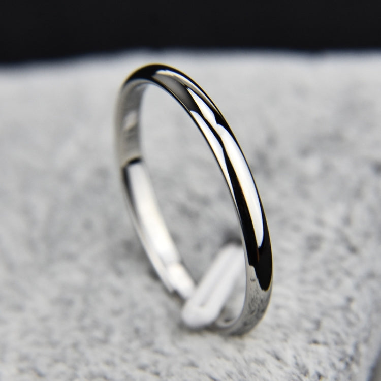 Silver and black two-tone stainless steel ring with glossy smooth band