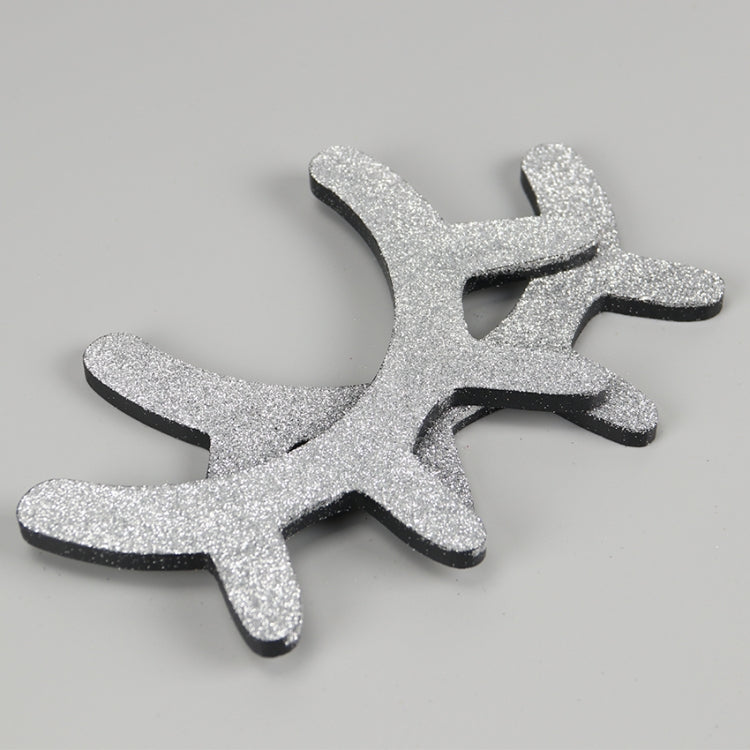 Silver glitter 3D eyelash wall sticker, single curved lash shape