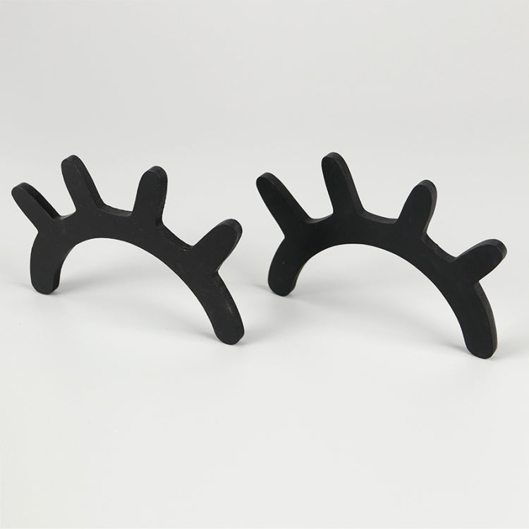Black 3D eyelash wall stickers, pair of curved lash shapes