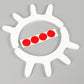 White 3D eyelash wall sticker with three red dot details