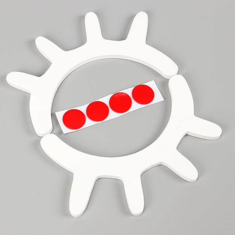 White 3D eyelash wall sticker with three red dot details