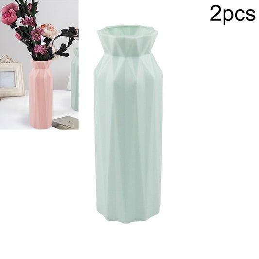 2 PCS Creative Plastic Round Vase Simple Anti-fall Home Decoration Ornaments, 7.2 x 20.5 cm, 7.2 x 20.5cm
