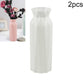 White plastic round vase with faceted sides and flared rim, tall cylinder shape