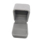 Flannel grey jewelry gift box, open top showing dark interior and cushion