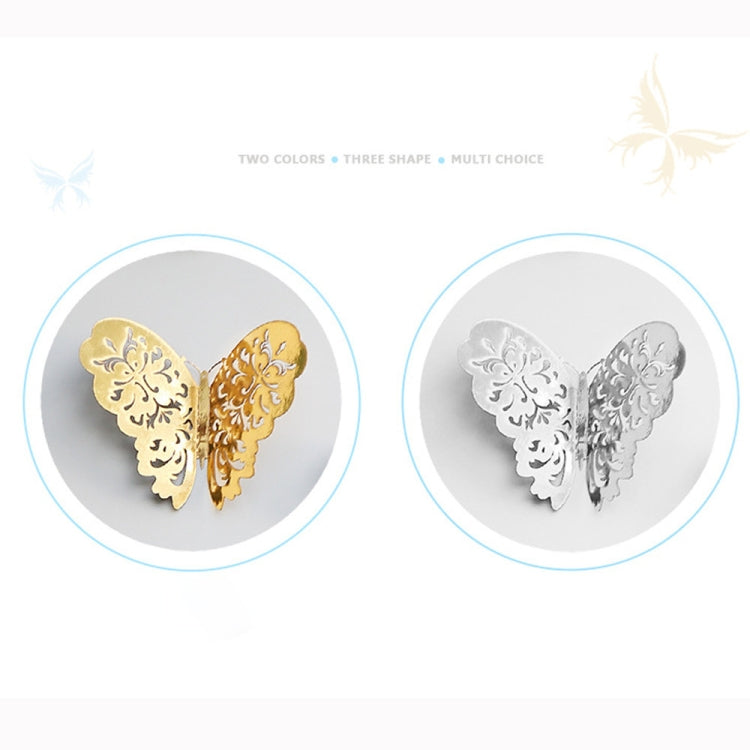 3D hollow butterfly wall stickers, gold and silver butterfly pair